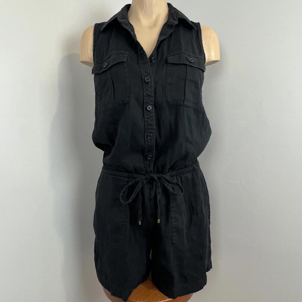 Lauren Ralph Lauren Black Sleeveless Utility Romper
